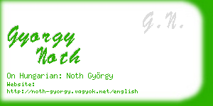 gyorgy noth business card